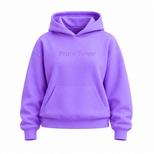 <b>Prime</b> Power Women's Purple Fleece Hoodie Jogger Set Casual Loose Fit All Seasons Tracksuit Solid Color Two Piece Sportswear - Product Image 2