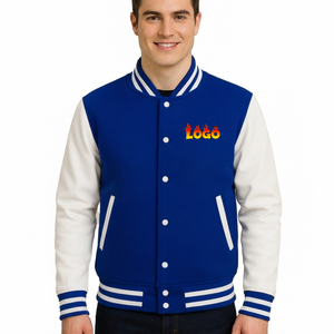 Veste universitaire bleue et blanche pour homme, style preppy, col rabattu, coupe classique, doublure en coton, coupe régulière, vêtement d'automne, meilleur prix - Product Image 6