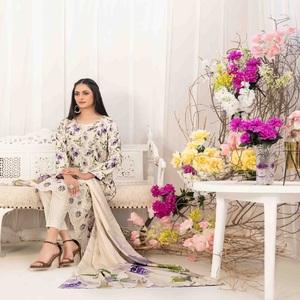Hermosos diseños viscosa paquistaní de 3 piezas Salwar Kameez Tawakkal Vol LAKECIA traje listo para adultos Niñas Ropa de fiesta diaria - Product Image 3