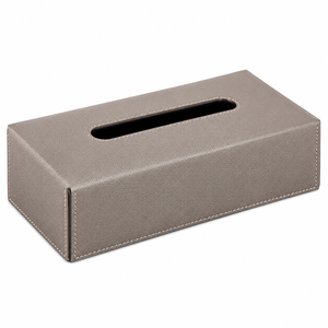 Boîte à mouchoirs en cuir rectangulaire, distributeur de papier en cuir pour hôtel, salle de bain, voiture et organisateur de bureau moderne - Product Image 1