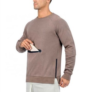 Sudadera Gris para Hombre, Cuello Redondo, Manga Raglán, con Bolsillo Delantero, Corte Regular, Tejido de Algodón, Estilo Casual para Otoño, Todas las Tallas - Product Image 5