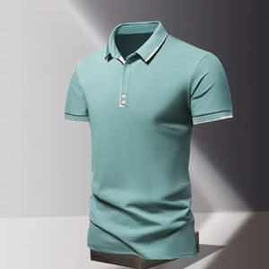 Camisa de Verano para Hombre, Moderna, de Seda de Hielo, Transpirable, de Secado Rápido, de Manga Corta, de Color Sólido, Holgada, Informal, con Cuello - Product Image 4