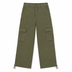 Women High Waist Wide Leg Utility Cargo <b>Pants</b> Cotton Twill Streetwear Baggy Fit Multi Pocket Style Casual Outdoor Fashion <b>Pants</b> - Product Image 1