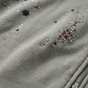 Sudadera con Capucha Gris para Hombre, Corte Regular, Color Sólido, Informal, de Algodón, Felpa Francesa, para Otoño - Product Image 4