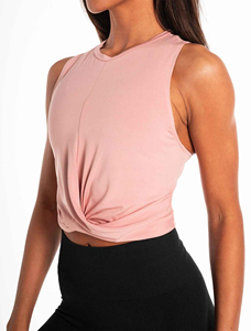 Wholesale Sleeveless Crew Neck <b>Top</b> Casual Short Print OEM Service Available Customizable T-shirt Fitness <b>Crop</b> Tank <b>Top</b> For Women - Product Image 3