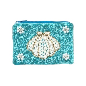 Hot Selling Fully Hand <b>Beaded</b> Vintage Style Girls Key Pattern Cotton Rattan Coin Purse Soft <b>Large</b> Travel Jewelry Storage Bag - Product Image 1