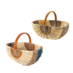 Cesta de Mimbre Natural Personalizable para Picnic, Almacenamiento de Alimentos, Compras y Organización del Hogar - Product Image 1