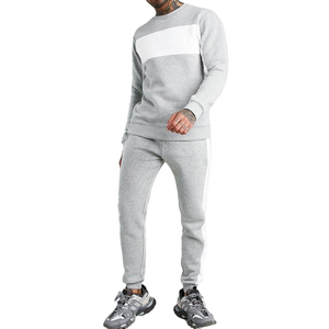 Ensemble de survêtement gris pour homme, sweat-shirt à col rond avec poches latérales, jogging décontracté, style automne - Product Image 6