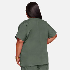 Tenues d'infirmière personnalisées OEM pour femmes grandes tailles, en rayonne tissée, confortables, respirantes, de qualité hospitalière, avec élasticité - Product Image 3