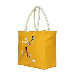 Sac fourre-tout en toile de coton moyen personnalisé avec logo, élégant, pour courses et emballage alimentaire, sac de shopping réutilisable, style occidental - Product Image 3