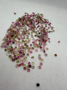 Tourmaline naturelle multicolore 3,5 mm, 85 carats, taille brillant, pierre extraite de la terre, effet de jeu de couleurs/feu pour la fabrication de bijoux sur mesure - Product Image 6