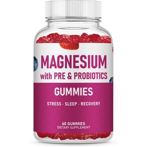 Gomitas de Magnesio Glicina OEM con Prebióticos, 60 Unidades, 100 mg, Veganas, Sin Gluten, Apoyo para el Estrés, el Sueño y la Recuperación, 30 Porciones - Product Image 1