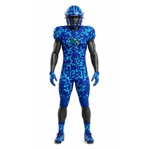 Uniforme de Fútbol NEXTEX para Hombre, Diseño Hexagonal, Jersey y Pantalones Azul Rey, Conjunto Sublimado - Product Image 1