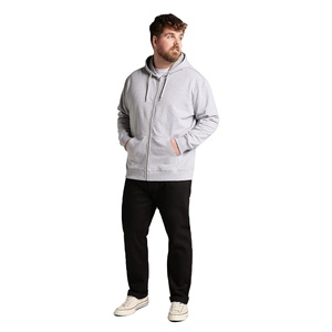 Zipper Up Hoodies 320 GSM poids lourd épais coton polaire hommes vêtements sweat Logo personnalisé à capuche manches longues - Product Image 2