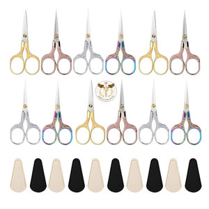12 Pcs Small <b>Sewing</b> Scissors Sharp Embroidery Vintage Crochet Scissors Protective Sheath <b>Set</b> - Product Image 1