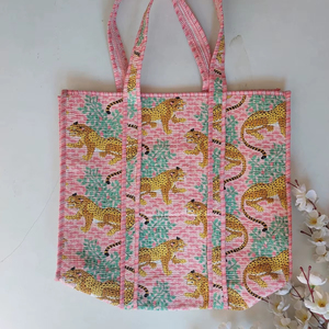 Bolsa de Mano de Algodón Acolchado, Bolsa de Compras Reutilizable Ecológica, Bolsa de Transporte de Algodón Hecha a Mano, Bolsa de Regalo Personalizada - Product Image 1