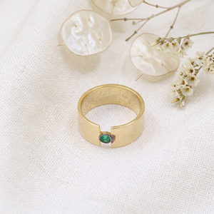 Lab Created <b>Emerald</b> Gemstone Classic 925 Sterling <b>Silver</b> Gold Plated Band <b>Ring</b> for Men's & Women's Handmade Jewelry - Product Image 5
