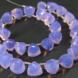 Cuentas de Cristal de Cuarzo Azul Lavanda Microfacetadas de 8 Pulgadas, 8-7MM Aprox., Forma de Tríplice Triángulo, para Fabricación de Joyería - Product Image 1