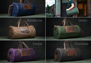 Sac de voyage vintage personnalisé en cuir et toile, robuste, imperméable, grande capacité, sac de week-end, sac de voyage LCTB-0188 - Product Image 5