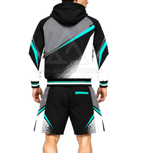Ensemble court coupe-vent sportif avec empiècements respirants, short à taille ajustable et finition lisse - Product Image 6