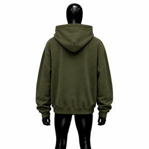 Sudadera con capucha oversize personalizada con cremallera completa para hombre, estilo urbano, estampado gráfico, hombros caídos, ropa casual en oferta - Product Image 2
