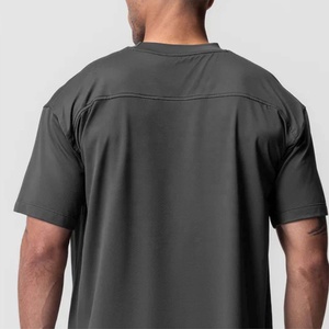 เสื้อยืดแขนสั้นธรรมดาไซส์ใหญ่พิเศษสำหรับผู้ชายเสื้อยืดผ้าฝ้ายโพลีเอสเตอร์ทรงหลวมเหมาะสำหรับกิจกรรมกีฬา - Product Image 3