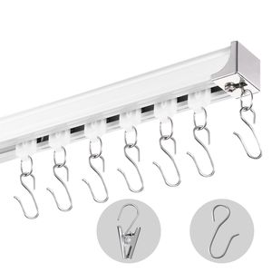 Set di binari per tende da soffitto da 8,9 piedi/2,7 metri, sistema scorrevole per tende divisorie, in lega, per parete o soffitto - Product Image 1