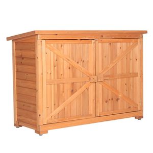 Casetta da Giardino in Legno di Abete Rosso con Doppia Porta, Impermeabile, per Esterni, Facile da Montare, Resistente alle Intemperie - Product Image 4