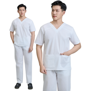 Ensemble de blouses médicales FMF en stock, tissu WFX-CVC durable, uniforme médical unisexe - Product Image 1