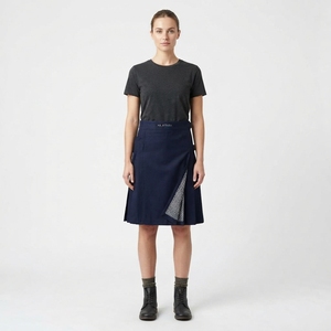 Maattiera Unisex Navy Blue Kilt With Geometric Side Panel And Adjustable <b>Belt</b> <b>Straps</b> Premium Design Modern kilt - Product Image 3
