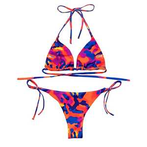 Ensemble de maillot de bain 2 pièces sexy uni pour femme, soutien-gorge à armatures, col en V, style brésilien, tenue de plage - Product Image 5
