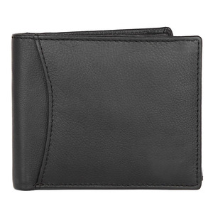 ELEGANT CORPORATION Slim Genuine Leather <b>Wallet</b> Unisex Minimalist Fold Closure Short Daily Use <b>Black</b> Fashion Multi-Function - Product Image 6