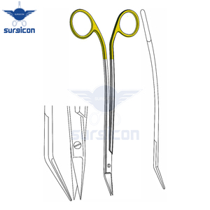 กรรไกรผ่าตัด Dean Scissors Plain ขนาด 12 ซม. 4-3/4 นิ้ว ปลายกึ่งทู่ รุ่น TC สีทอง พร้อมใบมีดตัดที่แม่นยำและใช้งานได้อย่างมืออาชีพ - Product Image 3