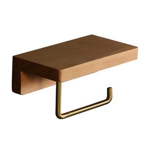 Support mural en bois pour rouleau de papier toilette, design moderne et écologique, avec étagère de rangement mobile – Vente en gros - Product Image 6