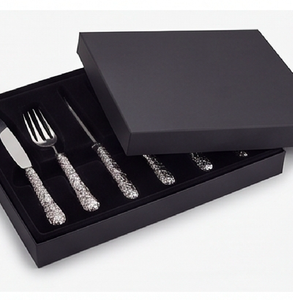 Ensemble de couverts vintage plaqués argent, 6 pièces, ustensiles de service, manche floral, finition mate, résistant à la rouille, vaisselle de cuisine - Product Image 6