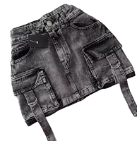 Tendance 2026 HSI Jupe en denim semi-extensible, modèle haut-bas fantaisie, avec ceinture cargo à la taille, écologique et respirante, multi-usages pour l'été