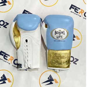 Brown White gold lace-up boxing gloves Leather training sparring gear Adults boxing gloves for sparring Training And MMA - Product Image 4