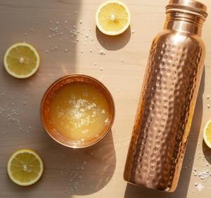 Bouteille en cuivre gravée de luxe avec logo personnalisé, bouchon push-pull, anti-fuite, compatible eau bouillante, design classique, lavable au lave-vaisselle, lavage à la main - Product Image 5