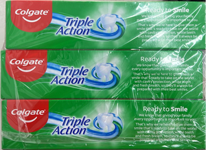 Pasta de dientes blanqueadora Colgate Triple Action 175g x3, stock de Hong Kong, anticaries, blanqueamiento, aliento fresco - Product Image 3