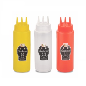 Bouteilles de ketchup cylindriques en LDPE avec bouchon à vis et qualité alimentaire - Product Image 1