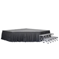 Plataforma de Escenario Plegable Portátil Romántica con Sistema Antideslizante para Conciertos, Bodas y Eventos - Construcción de Aluminio de Alta Capacidad de Carga