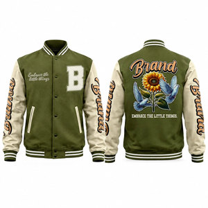 Chaqueta Varsity de Alta Calidad para Invierno, Diseño de Bordado con Logotipo Personalizado, Chaqueta de Béisbol Varsity para Hombre con Cierre, Chaqueta Varsity OEM para Hombre - Product Image 1