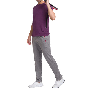 T-shirt à manches courtes pour homme, coupe classique, col rond, tricoté, respirant, séchage rapide, sportif, 220g, logo frontal, 100% coton - Product Image 3