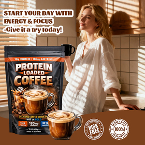 <strong>Protein</strong> Loaded Coffee <strong>Powder</strong> 10g <strong>Protein</strong> 180mg Caffeine Keto Friendly Low Sugar Hot Or Cold Energy Drink Mix Dietary Supplement - Product Image 3