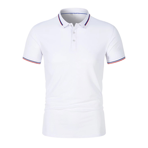 Polo à manches courtes vert pour homme, coupe classique, couleur unie, style décontracté, bordure contrastée, tissu tricoté, polo décontracté pour homme de haute qualité - Product Image 3