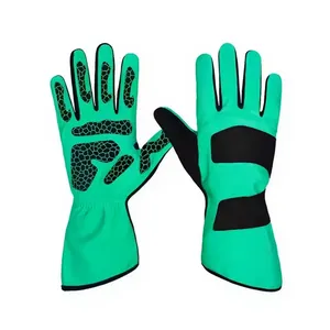 Guantes de Carreras de Karting de Cuero de Alto Rendimiento, Completos, Antideslizantes, Unisex, con Cierre de Cordón, Diseño Panelado para Exteriores, Personalizables - Product Image 2
