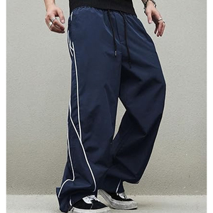 RNSHANGER Vintage Straight Casual Midweight <b>Waterproof</b> Men's Winter High Elastic Mid Drawstring Closure Sport Long <b>Trousers</b> - Product Image 3
