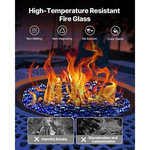 Vetro per Fuoco Resistente alle Alte Temperature 10LBS/4.5KG, Vetro Riflettente da 3/4 Pollici Senza Fumo per Caminetti e Accessori - Product Image 3