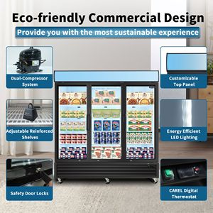 Congelatori e Frigoriferi Commerciali ORIKOOL con Porta in Vetro da 70 Cu.ft, Espositore con Pannello LED Superiore, Congelatore Verticale con Porta a Battente - Product Image 4