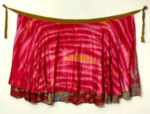 Handmade Reversible Recycled <b>Silk</b> Wrap <b>Skirt</b> with Floral Pattern and Belt Vintage Indian Saree Boho Maxi Dress - Product Image 5